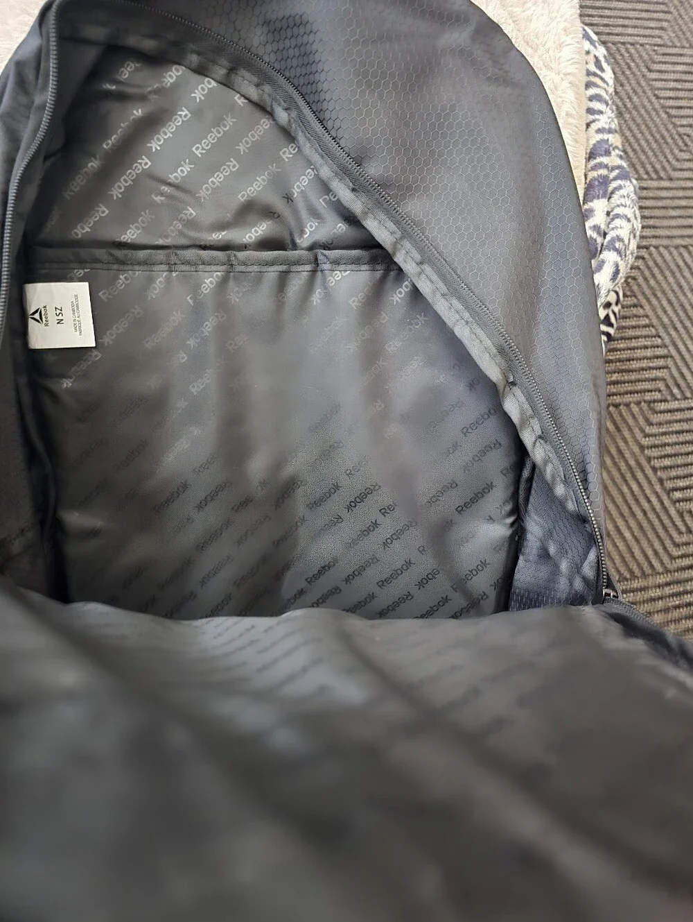 Reebok Black Backpack with Rose Gold Logo